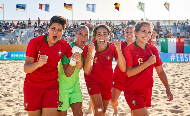 Jogos Europeus. Portugal goleia Chéquia em futebol de praia feminino