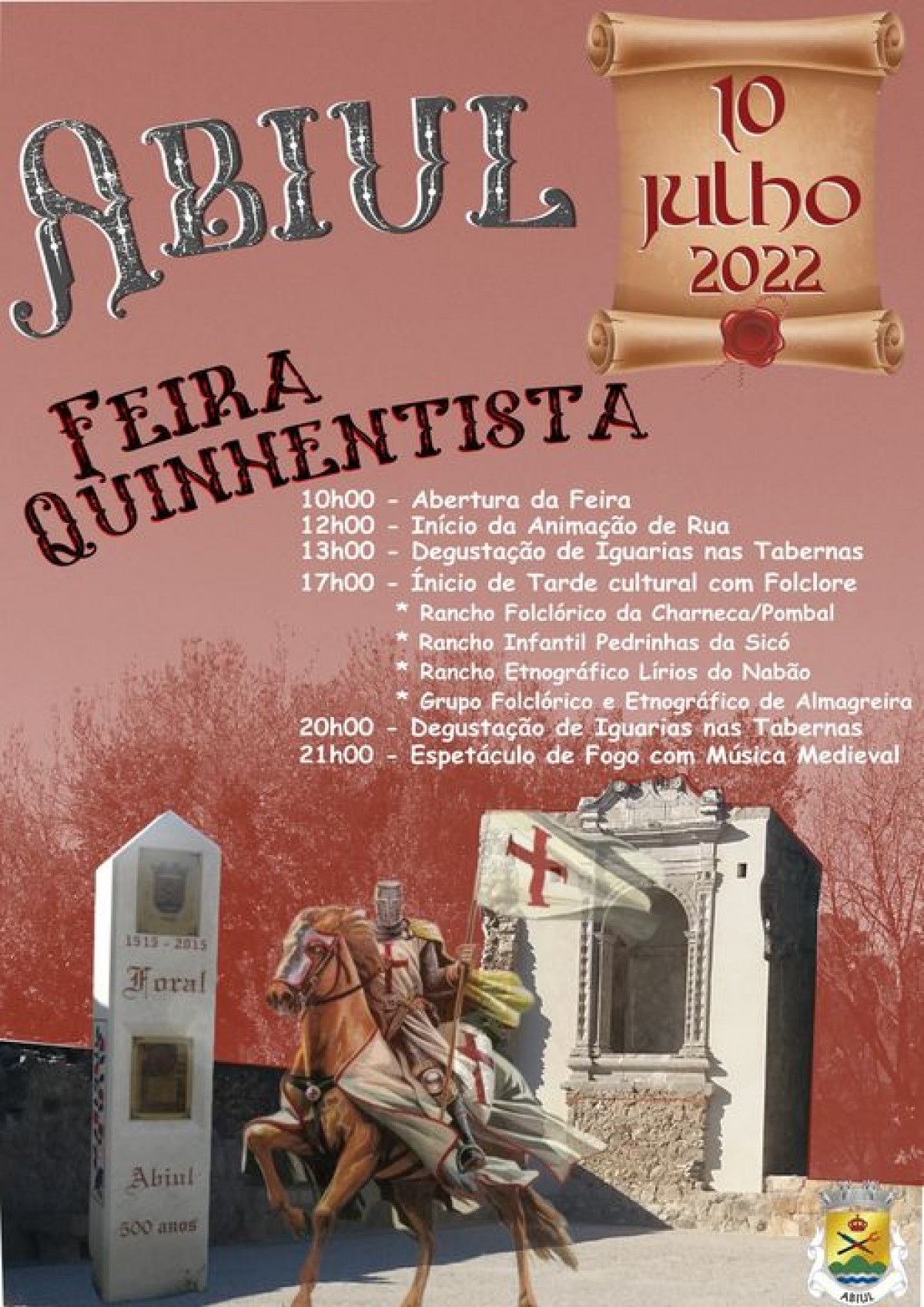 Cartaz com a programação da Feira quinhentista