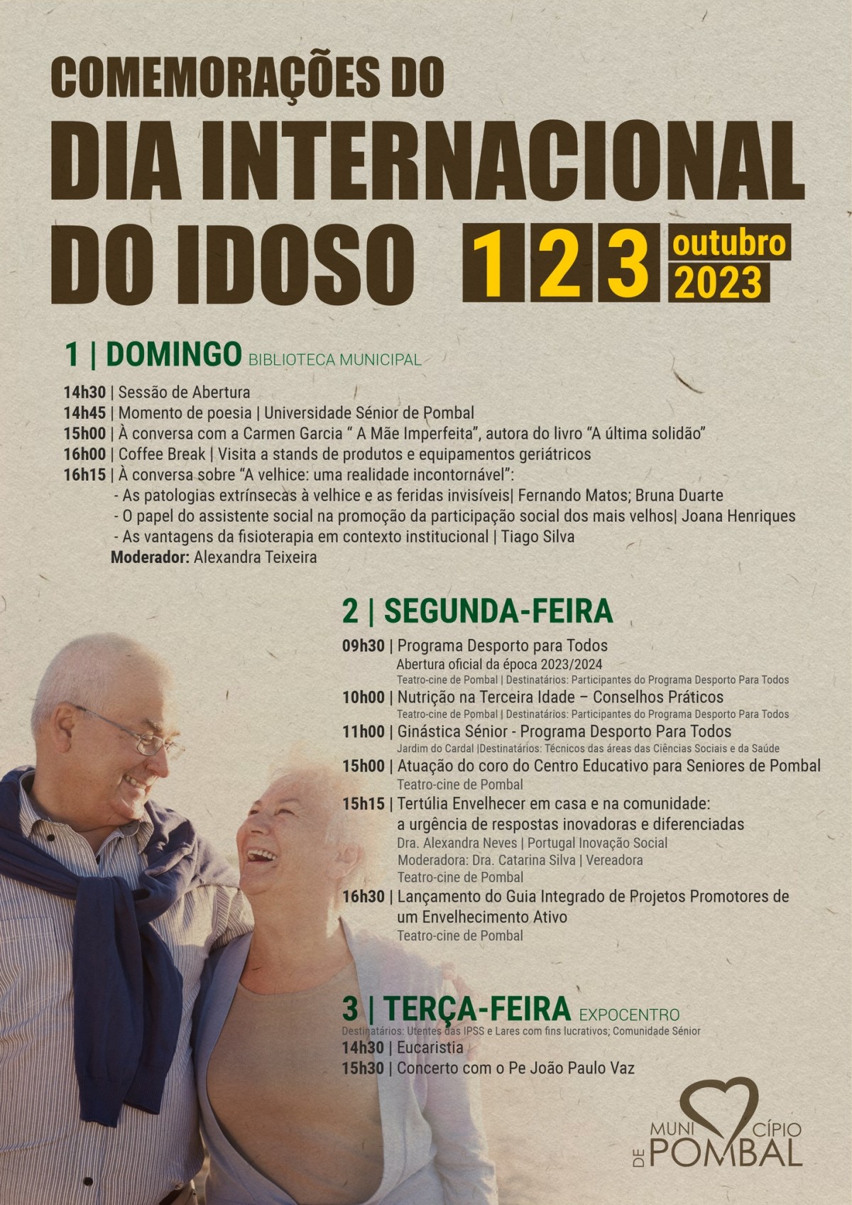 Programa do dia internacional do idoso em Pombal