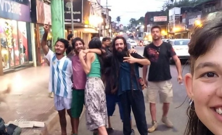 Em Puerto Iguazú, Argentina, com novos amigos