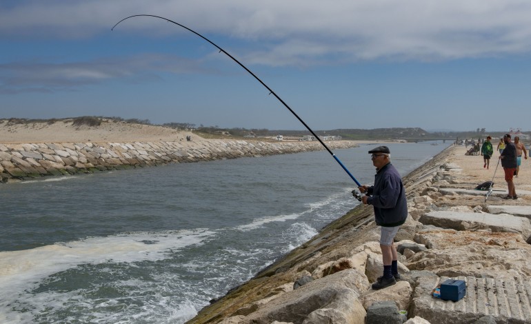 O mar não estava bom para a pesca, mas isso não impediu o Manuel, o Carlos e o Honório de cumprirem religiosamente a tradição dos domingos de manhã. Noah e David, pai e filho espanhóis, perderam-se pela primeira vez no paredão da Vieira.